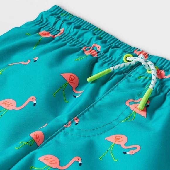 Toddler Boys' Flamingos Swim Trunks - Cat & Jack Size 12 Months New - Picture 2 of 3